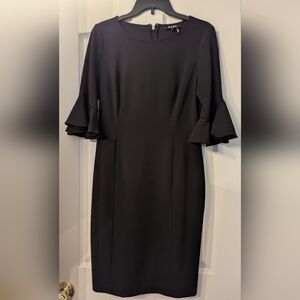Elegant Black Ruffle Sleeve Dress